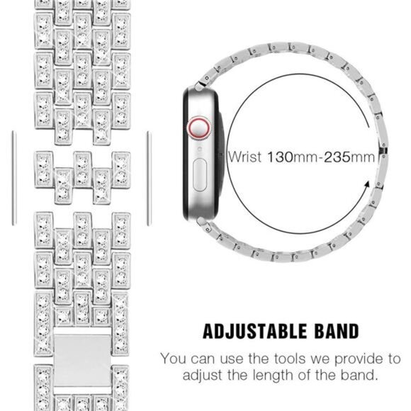 Compatible with Apple Watch Band Case, Women Jewelry Bling Diamond Rhinestone main image 6